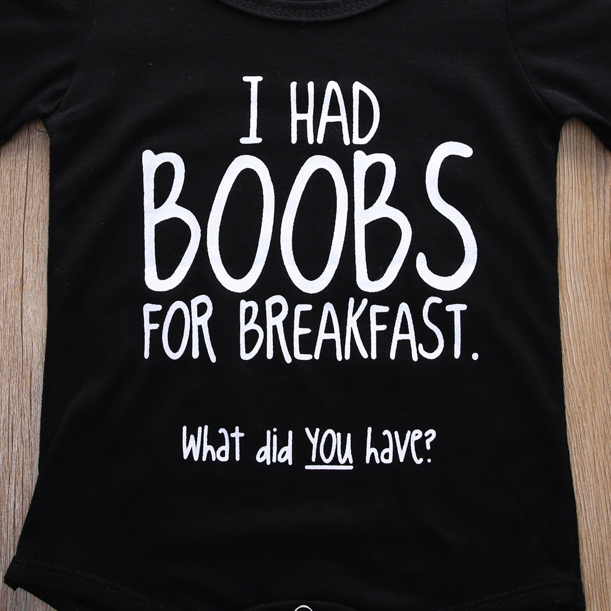 Funny Baby "Boobs For Breakfast" Onsie