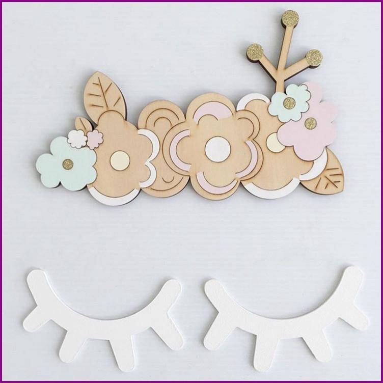 Cute Wood Eyelash Ornament
