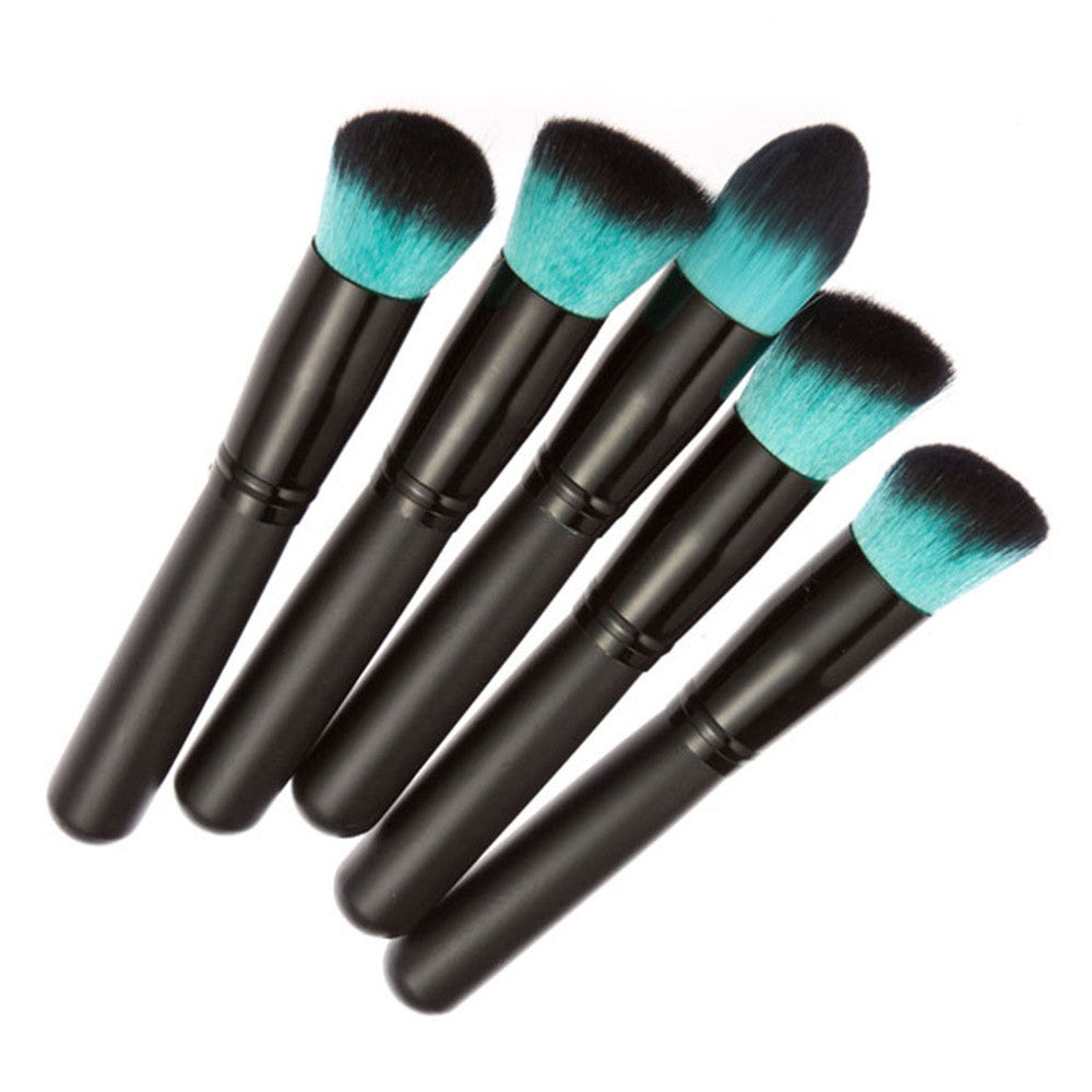 10pc Black & Blue Wood Makeup Brush Set