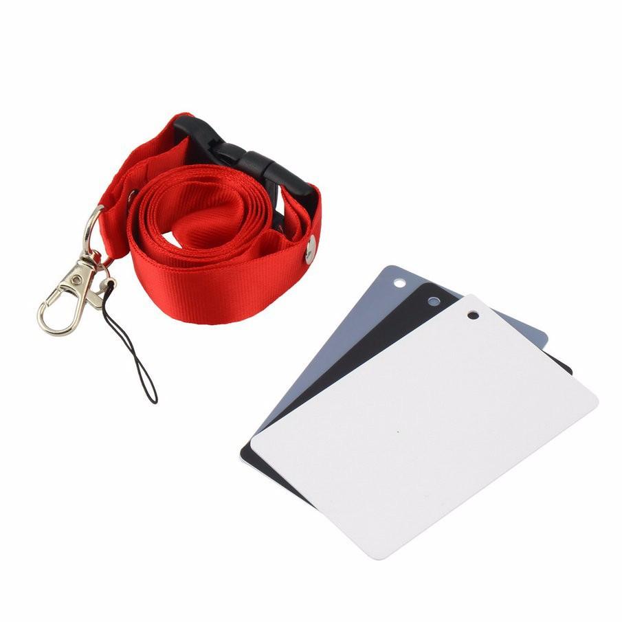 3 in 1 Pocket-Size Balance Cards (White/Black/Grey) with Neck Strap