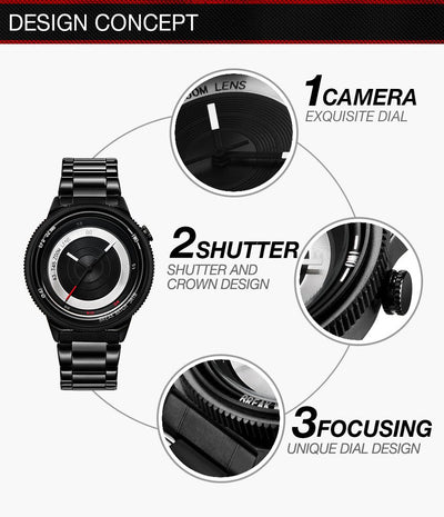 Break Original Luxury Quartz Camera Lens Watch