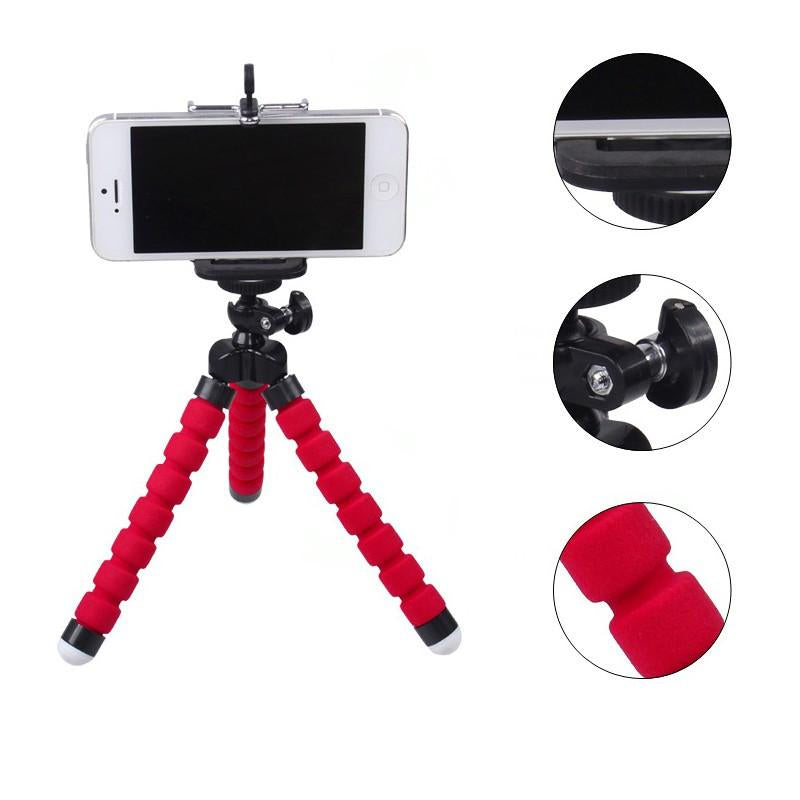 Mini Octopus Flexible Tripod With Holder For Phone Action Camera and Camcorder - 500g