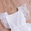 White Lace Ruffle Dress