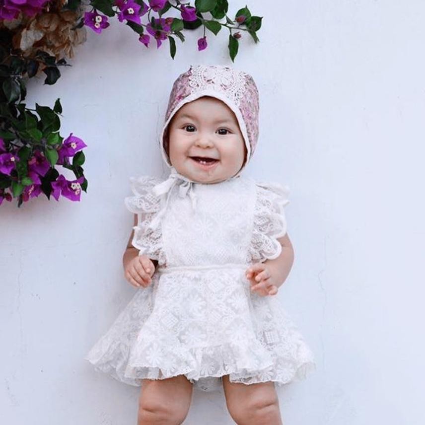 White Lace Ruffle Dress