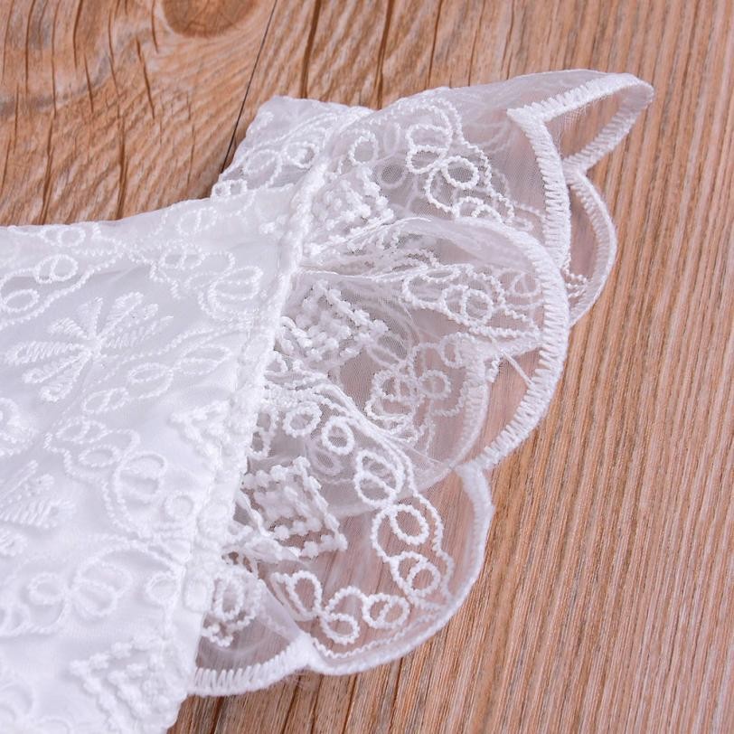 White Lace Ruffle Dress