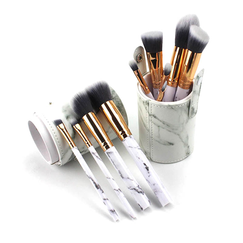Marble Makeup Brushes with Holder