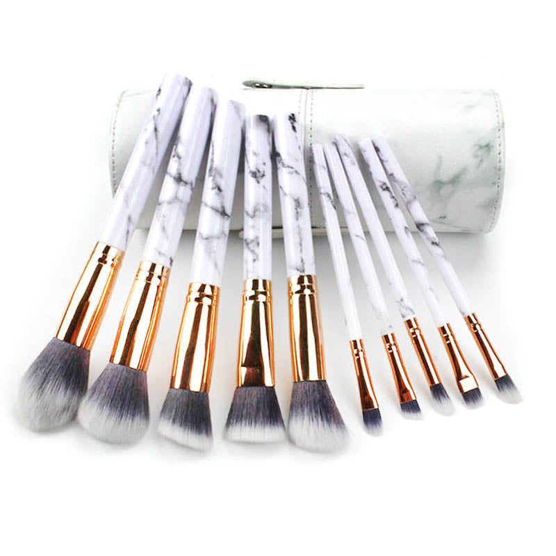 Marble Makeup Brushes with Holder