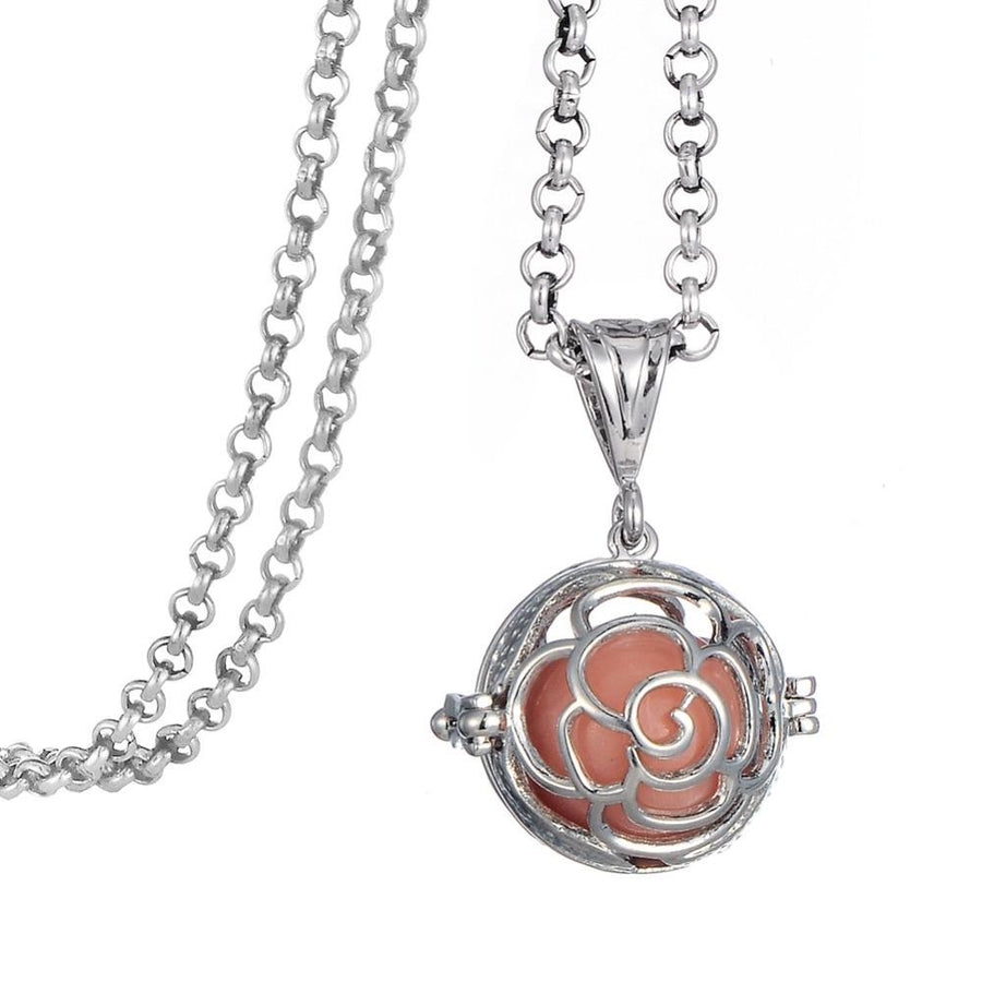 Round Essential Oil Flower Pendant With Glow-In-The-Dark Insert