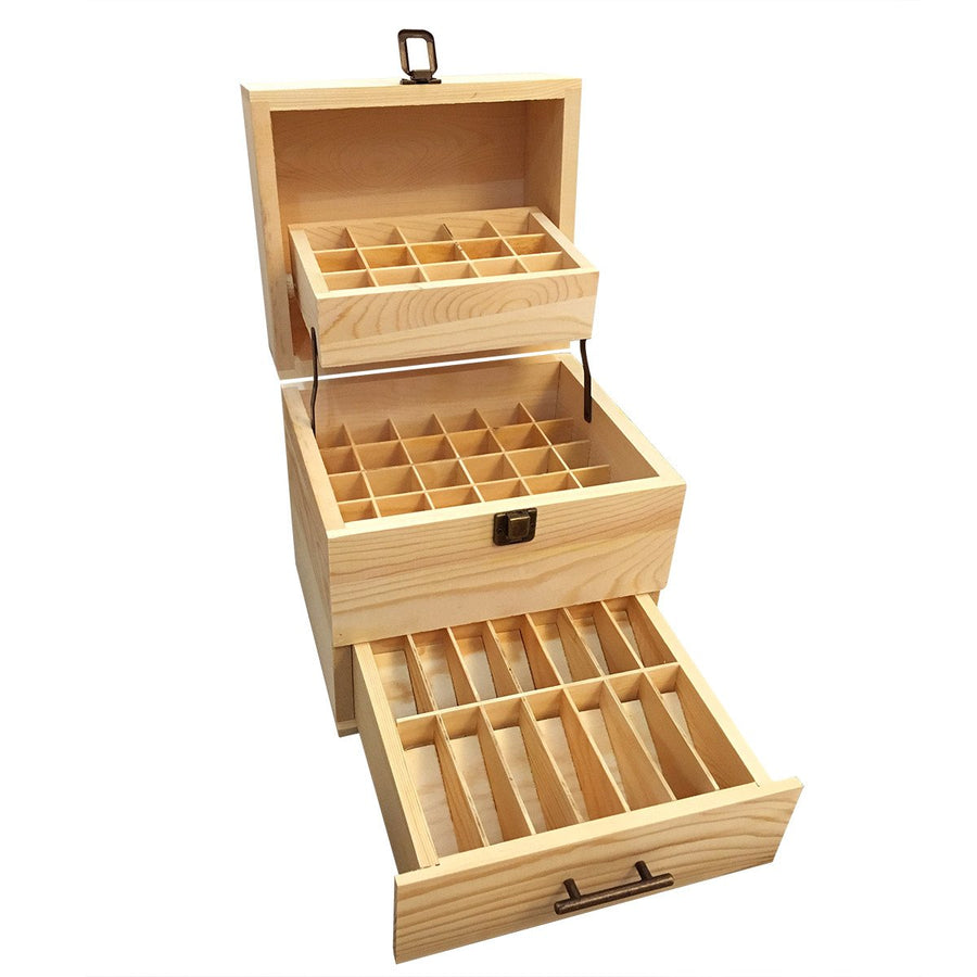 Natural Pine Wooden Essential Oil Holder (holds 54 oils)