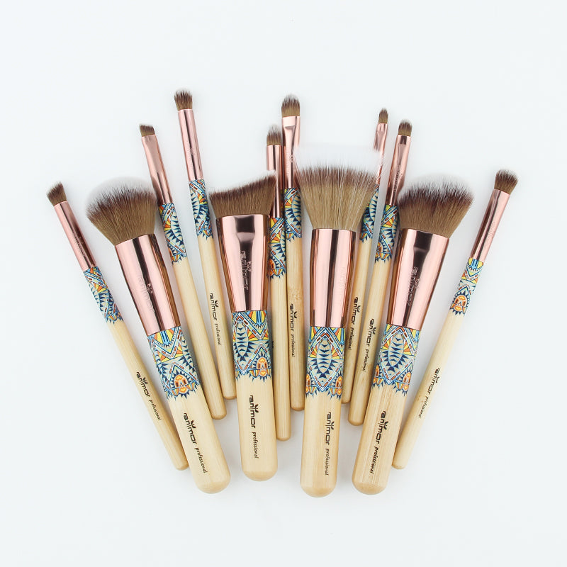 Ranmor 12pc Wood Makeup Brush Set