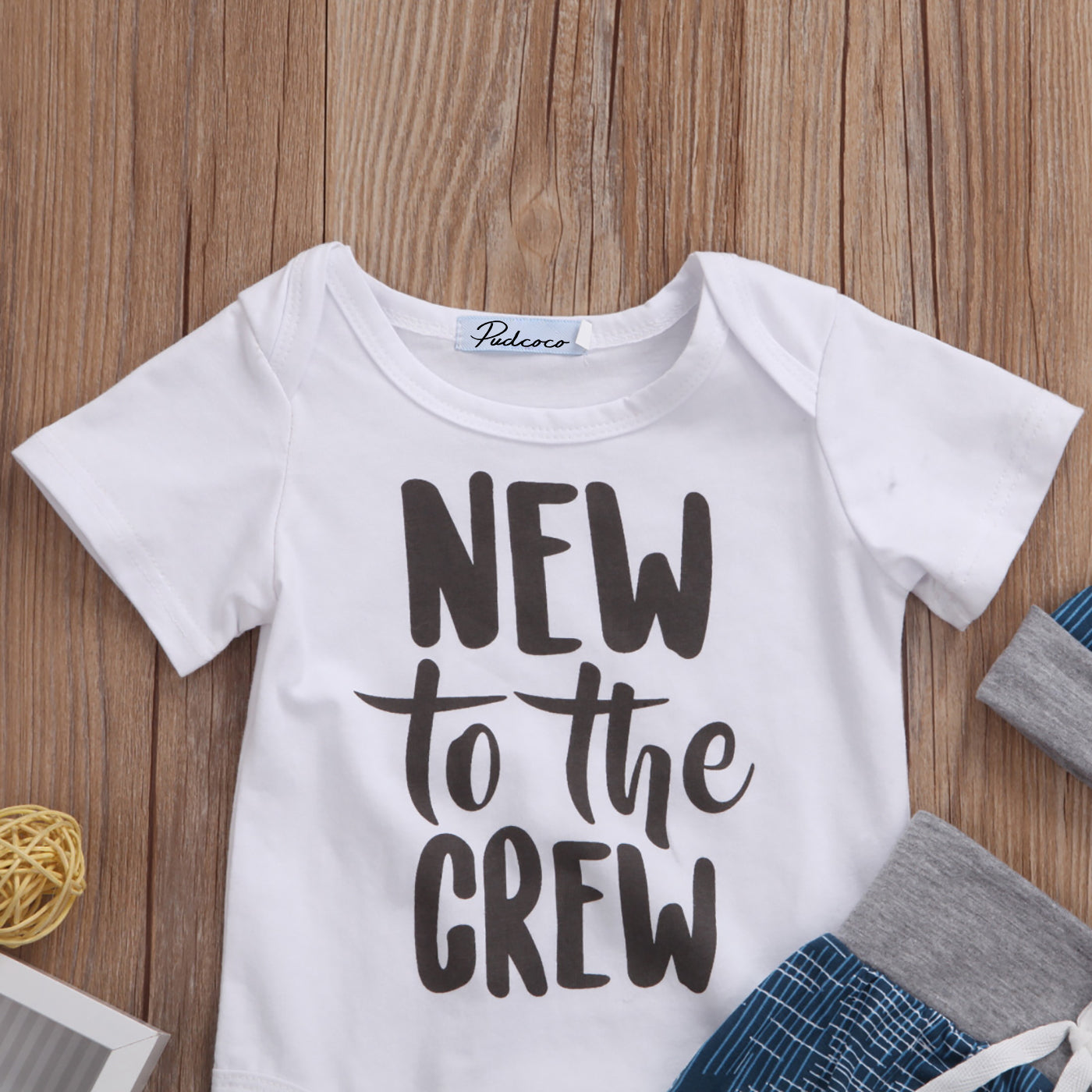 Denim 'New To The Crew' Baby Outfit