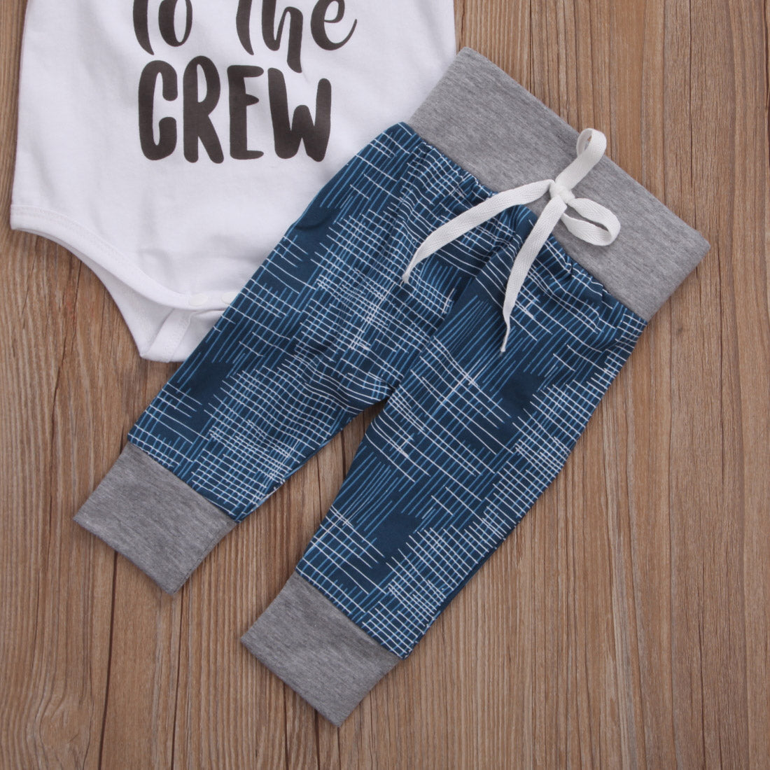 Denim 'New To The Crew' Baby Outfit