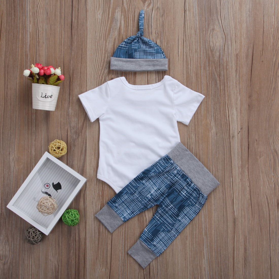 Denim 'New To The Crew' Baby Outfit