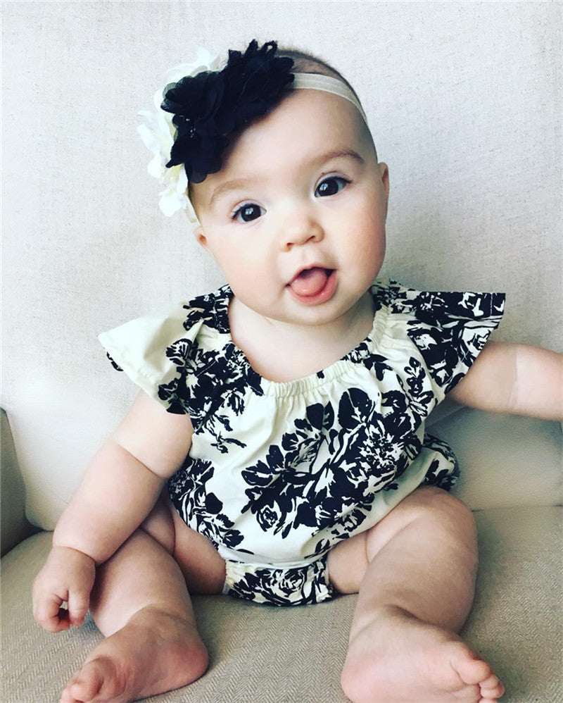 Black & White Floral Bodysuit