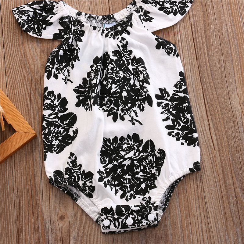 Black & White Floral Bodysuit