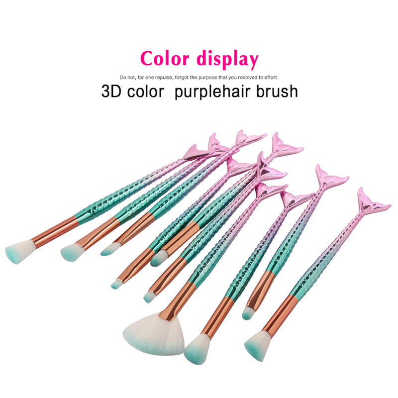 10pc Mermaid Makeup Brush Set