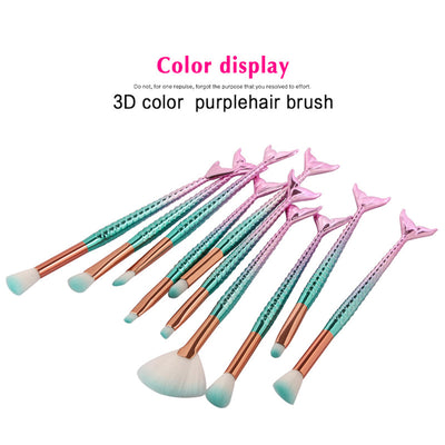 10pc Mermaid Makeup Brush Set