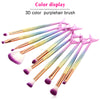 10pc Mermaid Makeup Brush Set