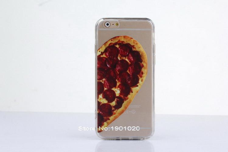 TPU+PC Love Heart Pizza Cover for iPhone 5 6 6plus Pizza Couple Printed Plastic phone Case for iPhone 5  6  6plus