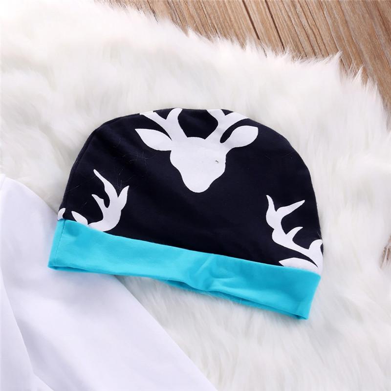 'Hello World' 3pc Deer Leggings, Romper & Hat Set