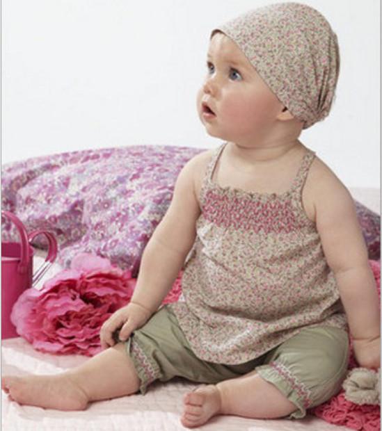 Baby Girl Short Sleeve Shirt/Pant/Headband 3 Pcs Set