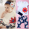 Baby Girl Short Sleeve Shirt/Pant/Headband 3 Pcs Set
