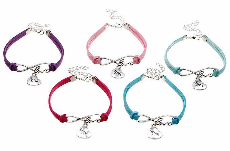 Love Mom Leather Bracelet