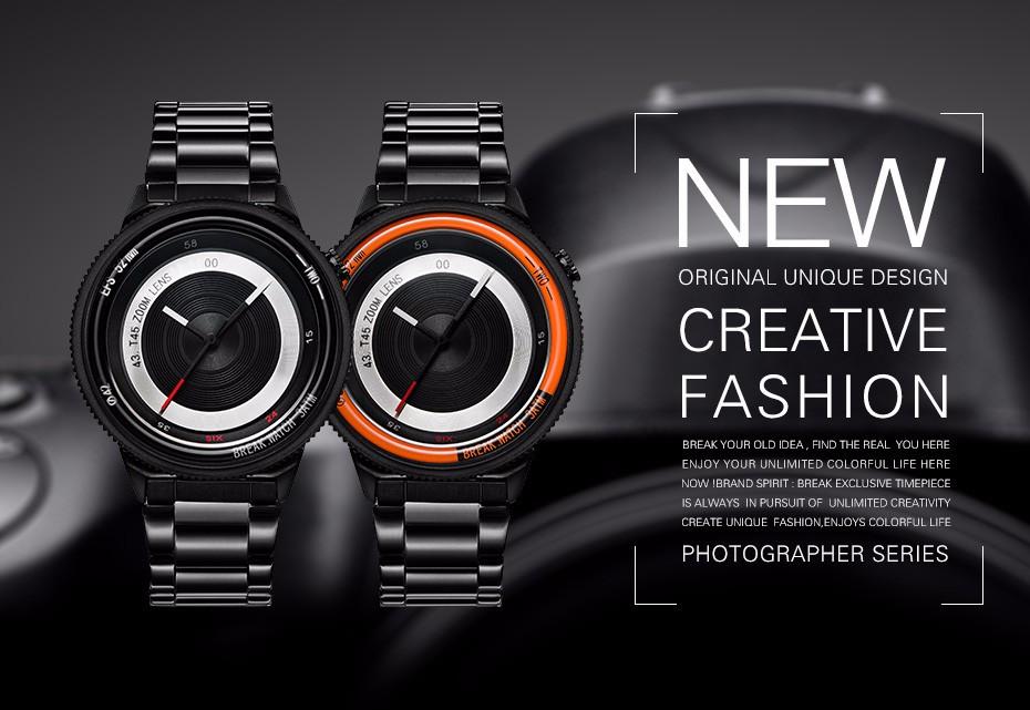 Break Original Luxury Quartz Camera Lens Watch