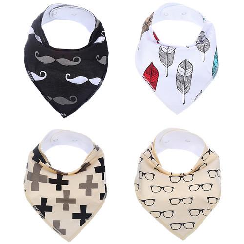 4Pcs Baby Bandana Bibs