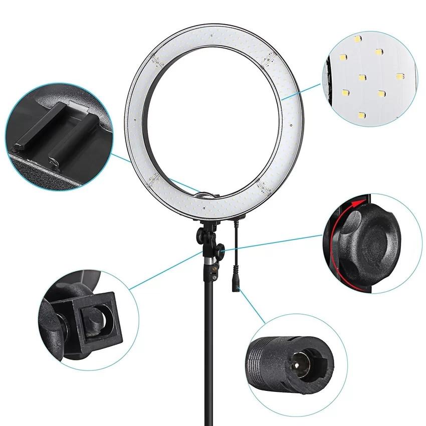 18" Ring Light - 240pcs LED 5500K Dimmable Continuous Macro Ring Light