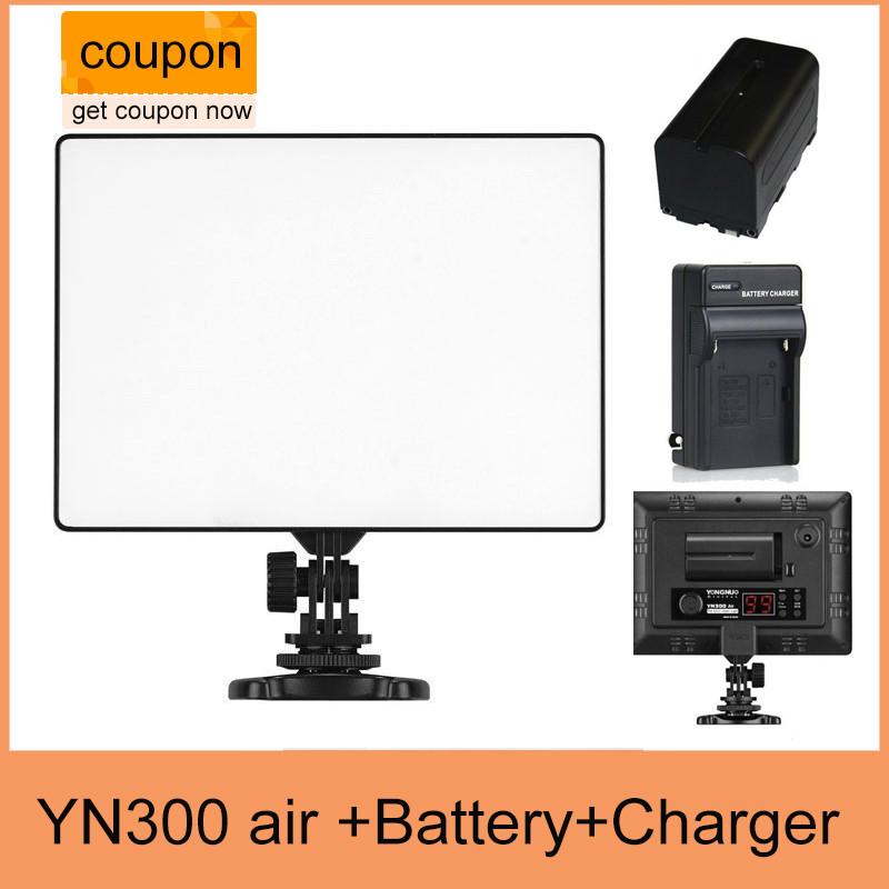 YN300 AIR Pro LED Camera Video Light + NP-F550 BATTERY + Charger
