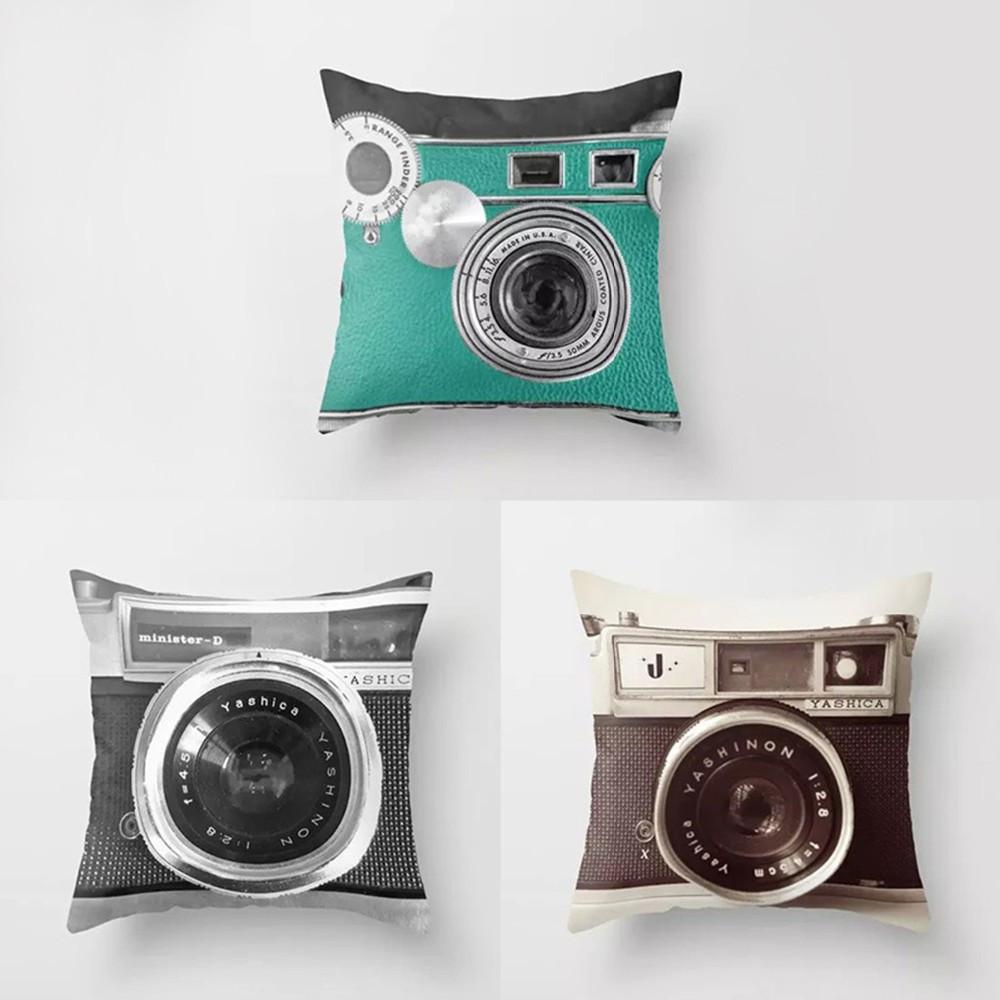 3D Camera Throw Pillow Cover (16" x 16")