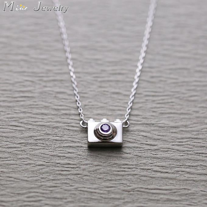 Silver Necklaces Camera Pendants