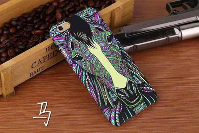 Glow-In-The-Dark Animals Pattern Hard Back Phone Case For iPhone se 5s 6 6s