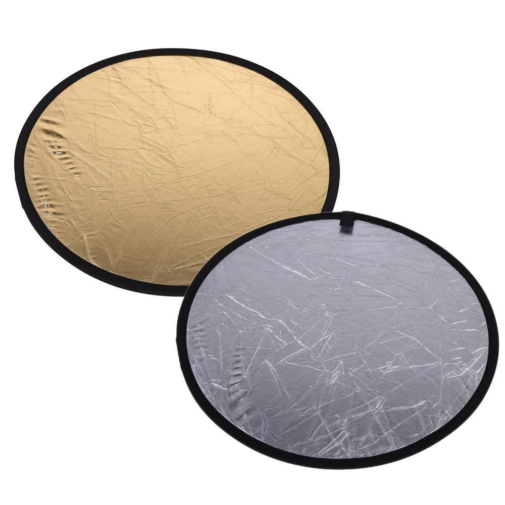 23.6"/60cm Handheld Silver/Gold Reflector Disc