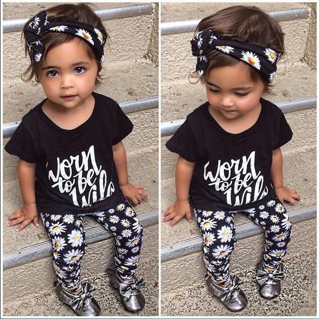 T-shirt pants baby clothing sets