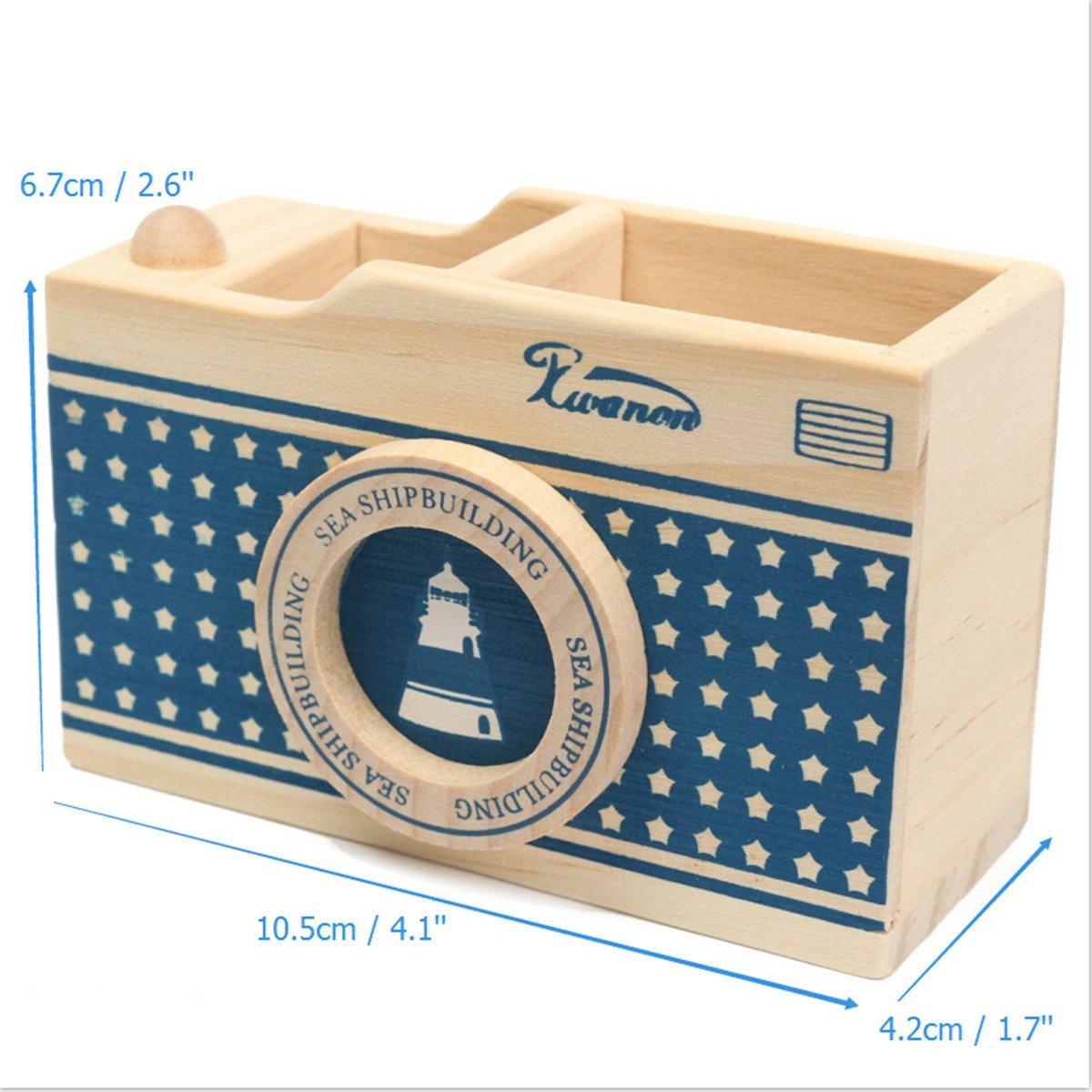 Handmade Wooden Camera Storage Box/Pen Pencil Holder