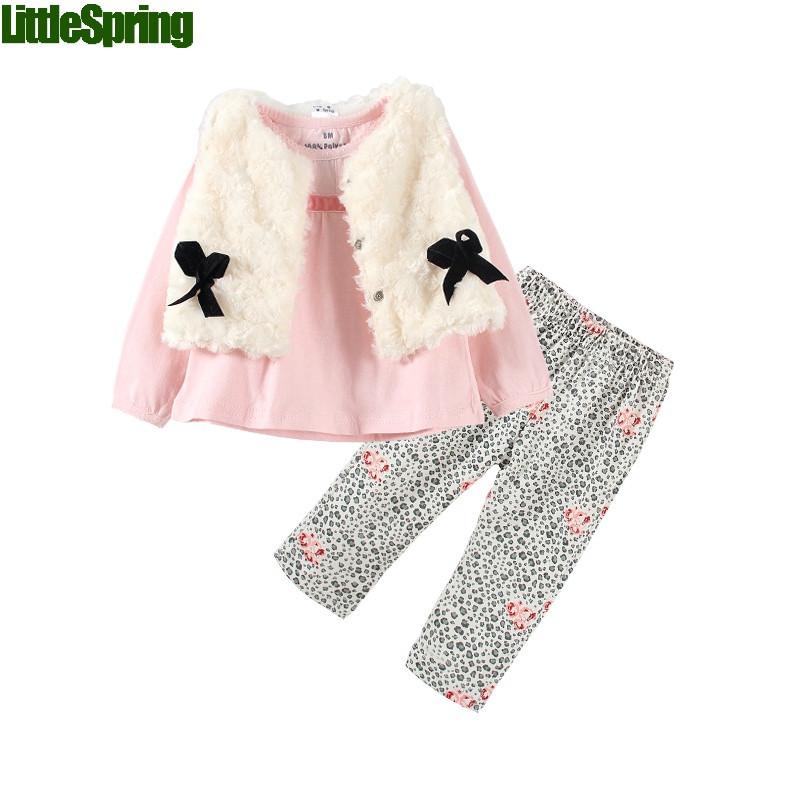 Baby Girls 3pcs  vest shirts and pants outfit