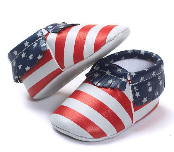 USA Flag Baby Moccasins
