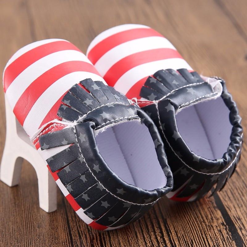 USA Flag Baby Moccasins