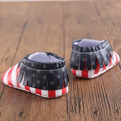 USA Flag Baby Moccasins
