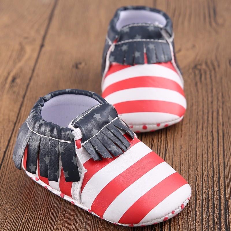 USA Flag Baby Moccasins