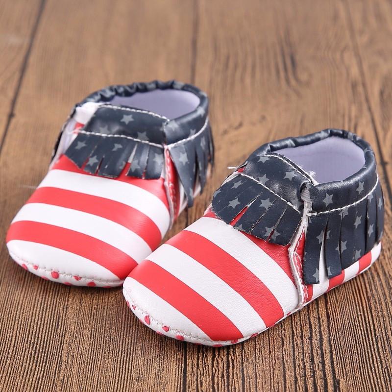 USA Flag Baby Moccasins
