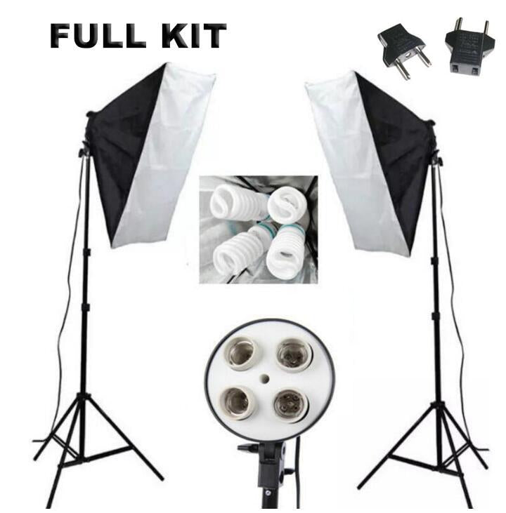 100-240V Photo Studio Photography Continuous Light Softbox Kit