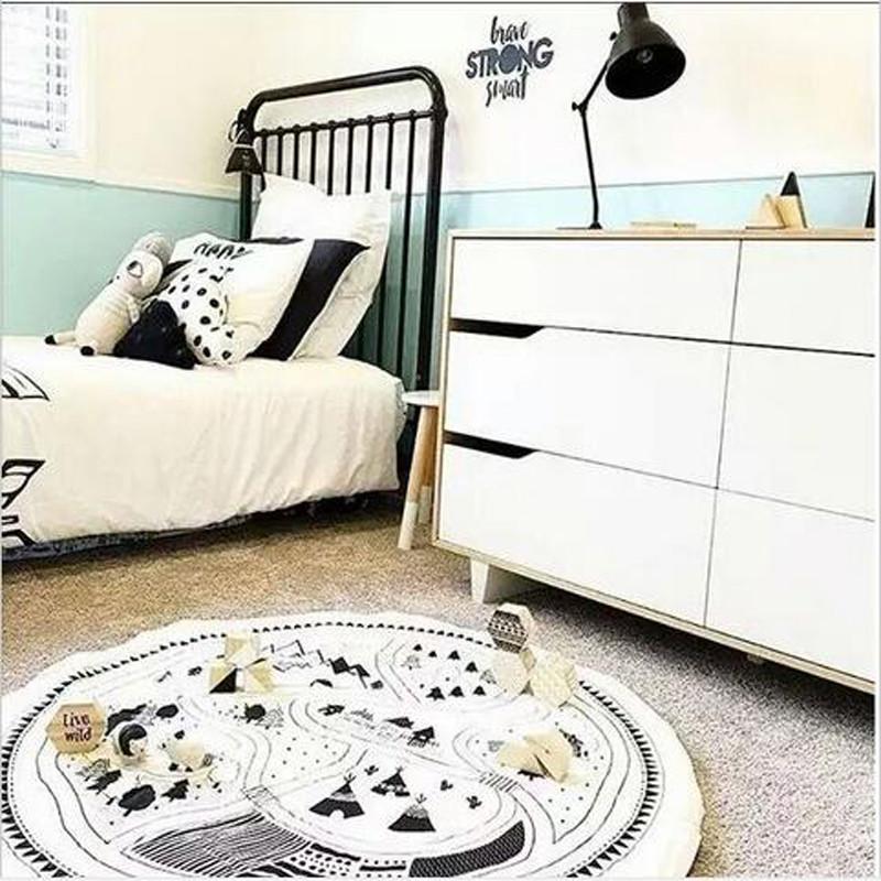 Round Racing Games Carpet Play Rug Kids Room Decoration
