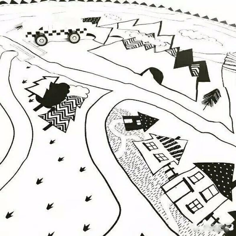 Round Racing Games Carpet Play Rug Kids Room Decoration