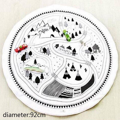 Round Racing Games Carpet Play Rug Kids Room Decoration