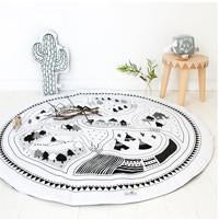 Round Racing Games Carpet Play Rug Kids Room Decoration