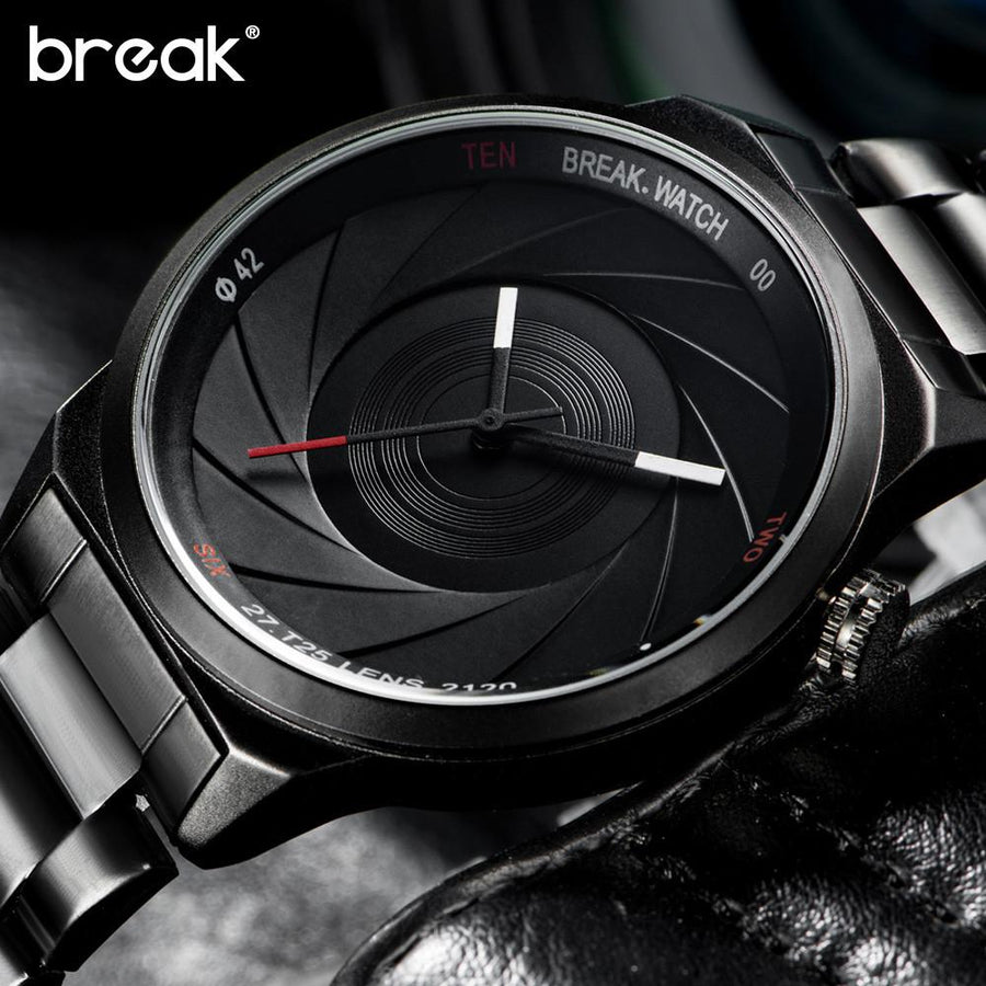 Break Original Luxury Quartz Camera Aperture Watch