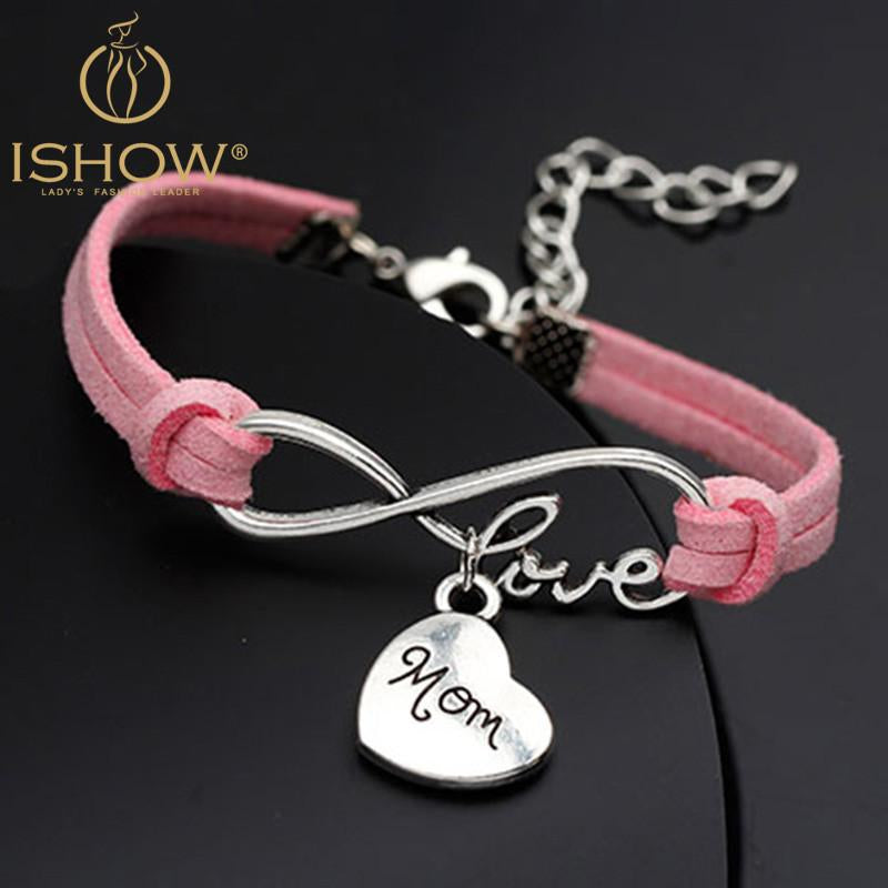 Love Mom Leather Bracelet
